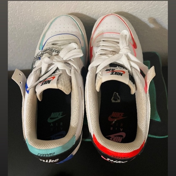 Nike Airforce 1 Multi Color Women’s Sz 9 w Nike chain attached Cute! - Picture 7 of 8